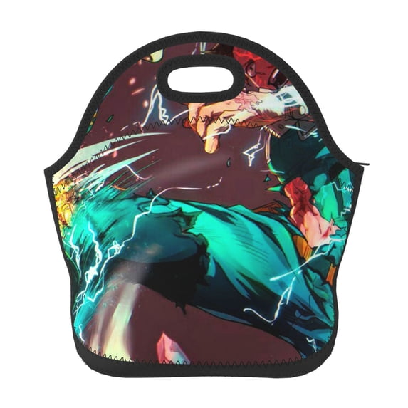 My Hero Academia Lunch Bag, Neoprene Lunch Bag, Reusable Insulated Lunch Box, Lunch Tote Bag, Cooler Thermal Meal Tote Kit For Office Work Picnic, Keep Food Warm/Cold