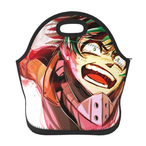 My Hero Academia Lunch Bag, Neoprene Lunch Bag, Reusable Insulated Lunch Box, Lunch Tote Bag, Cooler Thermal Meal Tote Kit For Office Work Picnic, Keep Food Warm/Cold