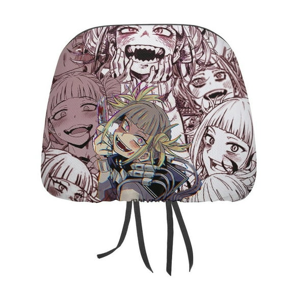 My Hero Academia MHA Himiko Toga Car Headrest Cover 2 Pcs Vehicles Seat Pillow Cover Protector Accessories Decor Auto Front/Rear Seats Head Rest Cover 2 Pcs Universal Fit Most Cars Sedan SUV Van