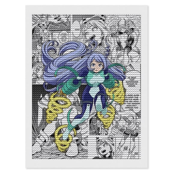 My Hero Academia Nejire Hado Diamond Art Kits for Adults 5D Diamond Art , DIY Paint with Round Full Drill Diamonds Paintings Gem Art for Home Wall Decor Gift 12"x16"