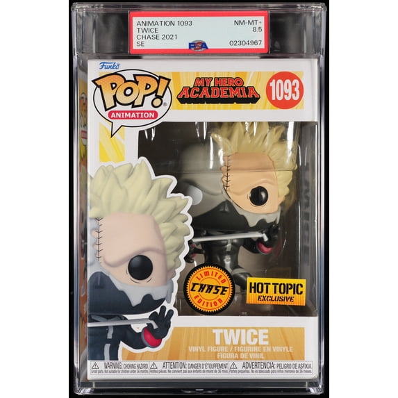 My Hero Academia, PSA Graded 8.5 NM-MT+, Twice Collectible Vinyl Figure #1093, Fully Encapsulated Bundle with Compatible Funko Pop! PSA Hard Protector Case