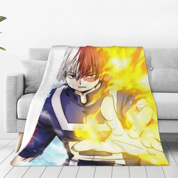My Hero Academia Shoto Todoroki Throw Blanket Couch Bed Sofa Soft Lightweight Warm Cozy Flannel Fleece Bed Blanket For Kids Adults Gift Multiple Sizes Available 80"X60"