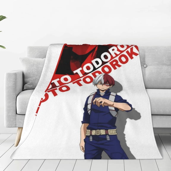My Hero Academia Shoto Todoroki Throw Blanket Couch Bed Sofa Soft Lightweight Warm Cozy Flannel Fleece Bed Blanket For Kids Adults Gift Multiple Sizes Available 80"X60"