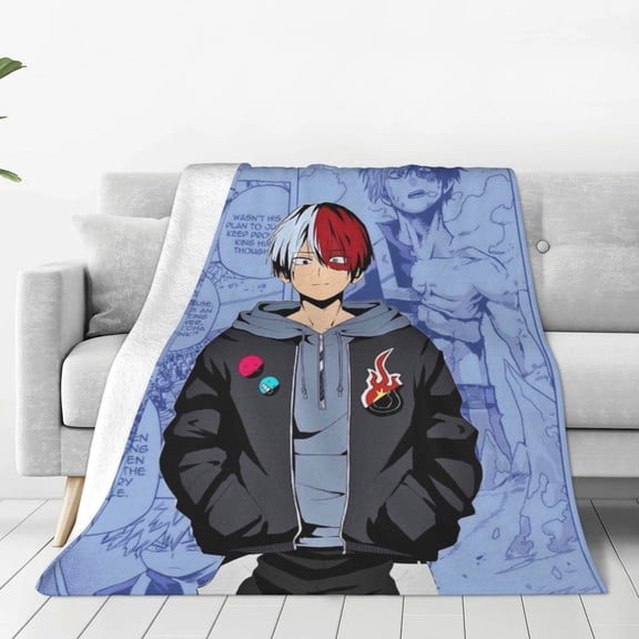 My Hero Academia Shoto Todoroki Throw Blanket Couch Bed Sofa Soft Lightweight Warm Cozy Flannel Fleece Bed Blanket For Kids Adults Gift Multiple Sizes Available 40"X30"