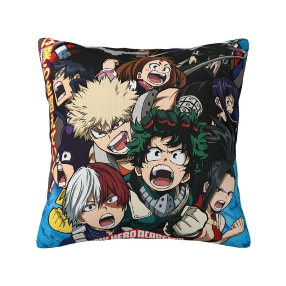 My Hero Academia Throw Pillow Covers, Anime Pillow Cases, Cushion Covers 18 X 18 Inch Square Pillow Protectors For Sofa Couch Bedroom Car Chair Home Decor