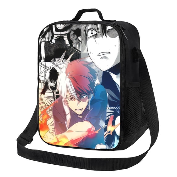 My Hero Academy Lunch Bag Anime Lunch Tote Bag Reusable Insulated Lunch Box Portable Lunch Bento Box For College Work Office Picnic 10.5*8*4.5 Inch