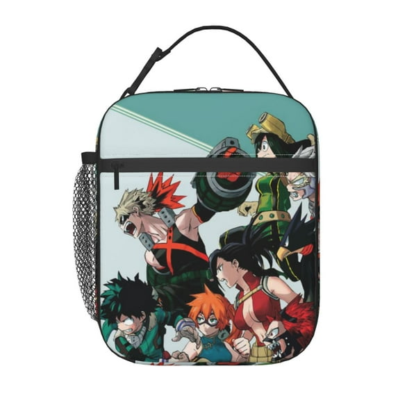 My Hero Academy Lunch Bag Anime Lunch Tote Bag Reusable Insulated Lunch Box Portable Lunch Bento Box For College Work Office Picnic 10*8*4 Inch