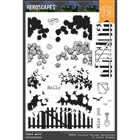 Hero Arts Clear Stamps 4"X6"-Coastal Blooms HeroScape