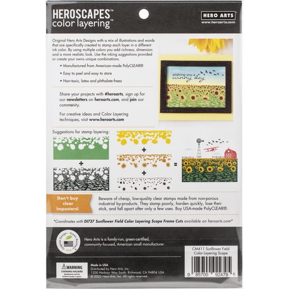 Hero Arts Color Layering Clear Stamps 4" x 6", Sunflower Field