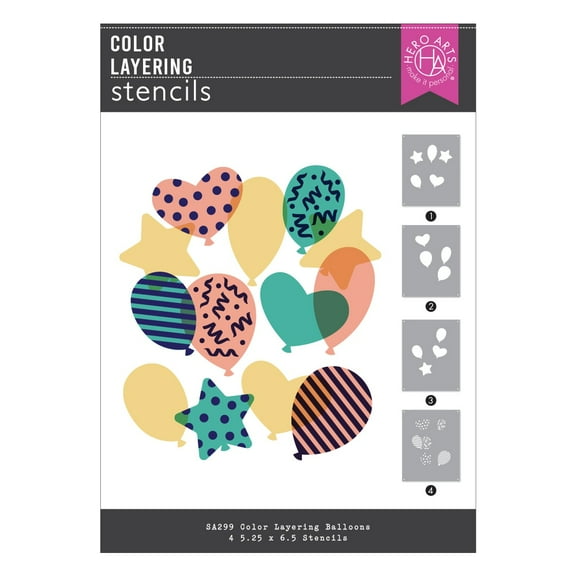 Hero Arts Color Layering Stencils-Balloons