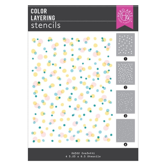 Hero Arts Color Layering Stencils-Confetti