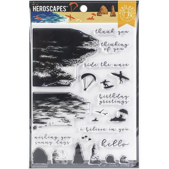 Hero Arts HA-CM447 4 x 6 in. Clear Stamps Scrapbook, Beach HeroScape