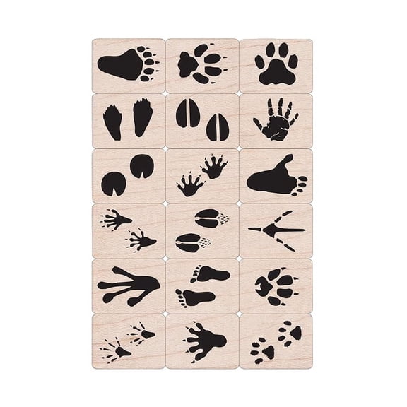 Hero Arts Ink N Stamp Animal Prints Set and Pads, 1 x 1 Inch, Assorted Bright Color, Set of 18