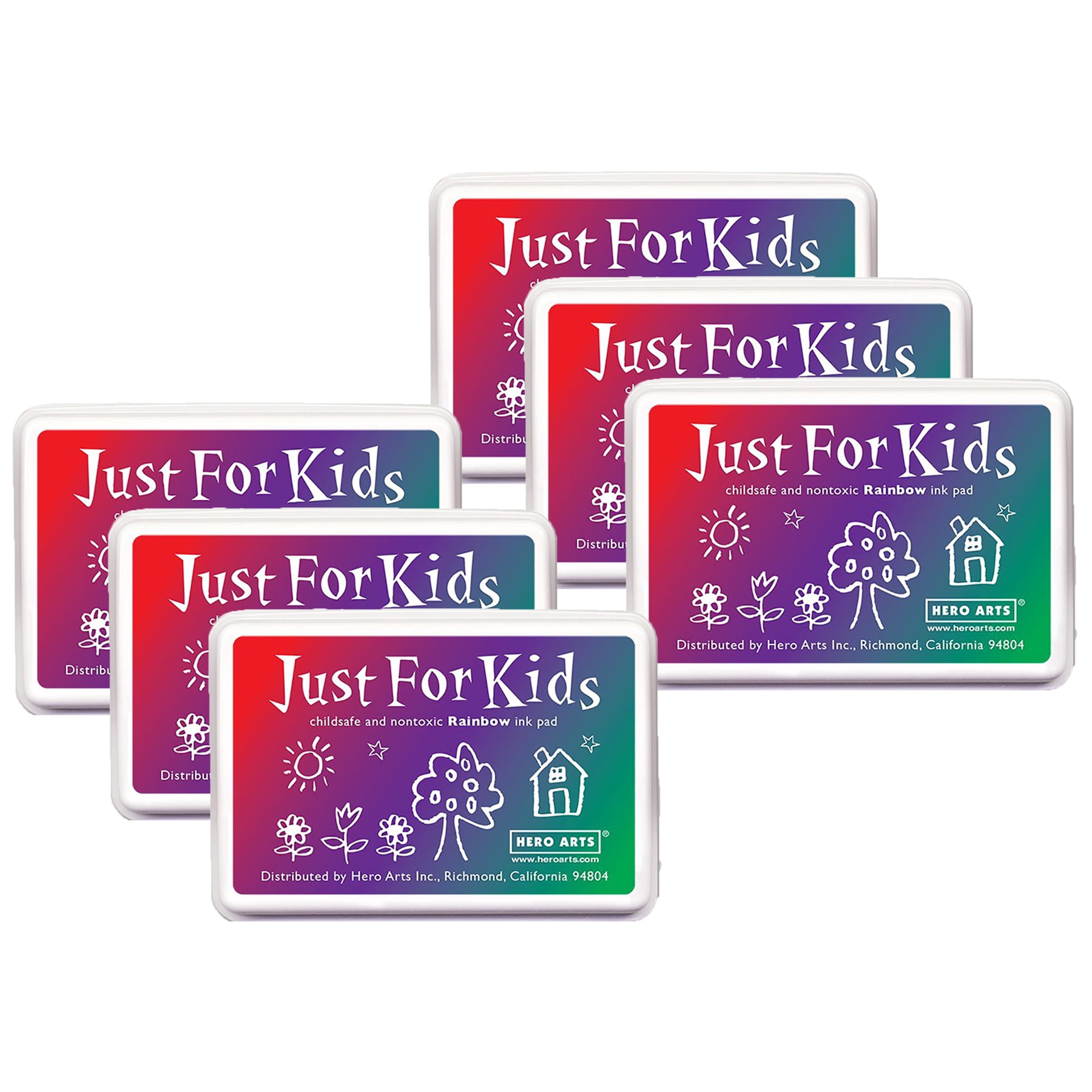 Hero Arts Just for Kids 3-Color Rainbow Ink Pad, Pack of 6