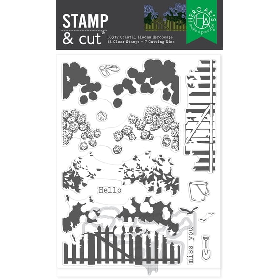 Hero Arts Stamp & Cut-Coastal Blooms HeroScape