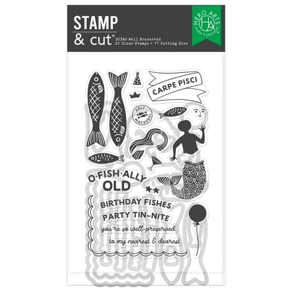 Hero Arts Stamp & Cut Set-Well Preserved