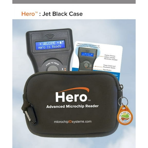 Hero Bluetooth Universal Microchip Reader/Scanner with Black Case by Microchip ID Systems