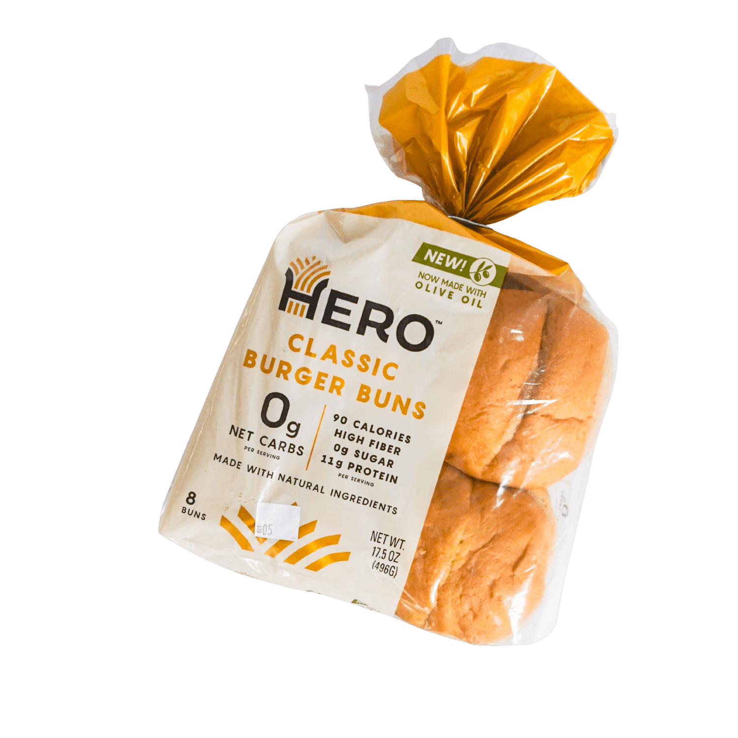 Hero Bread Hamburger Buns, 17.5 oz(Pack of 2)