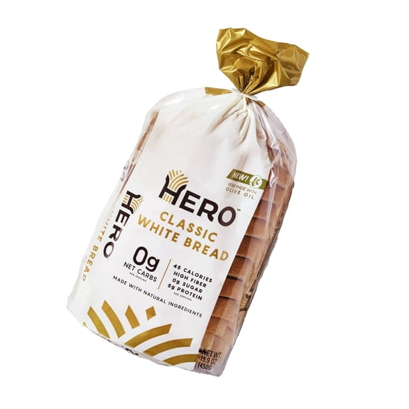 Hero Bread Sliced White Bread, 15.9 oz Loaf(Pack of 3)