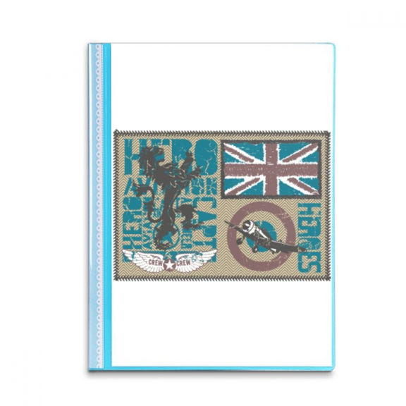 Hero Capt Lion Flag Art Deco Fashion Book Sheet Protectors Portfolio Binder Folder