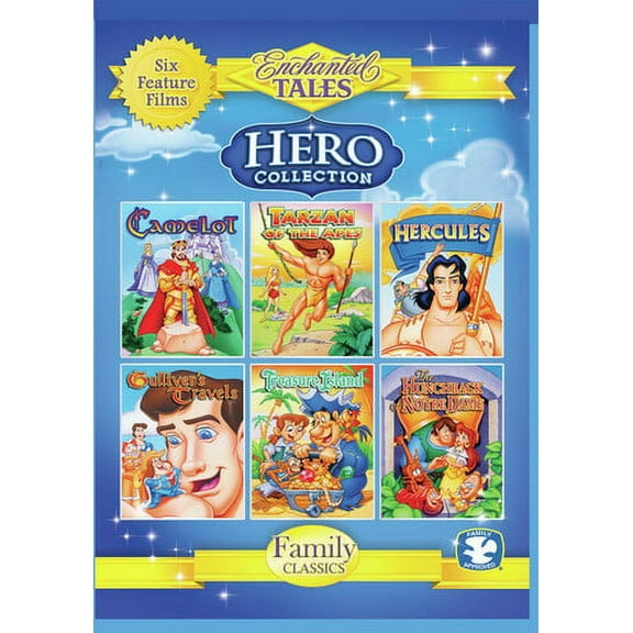 Hero Collection: Camelot, Tarzan, Hercules, Gulliver's Travels,Treasure Island, And Hunchback Of Notre Dame (DVD), Golden Films, Kids & Family