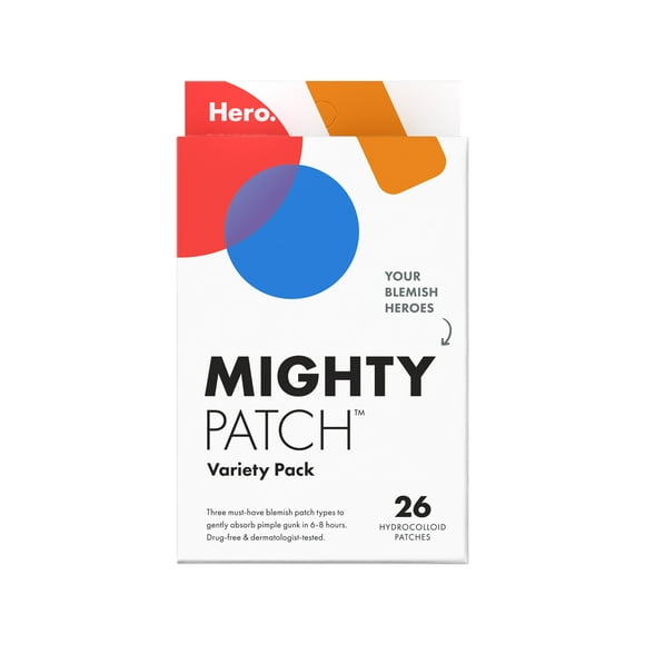 Hero Cosmetics Mighty Patch Variety, Multi-Pack Hydrocolloid Acne Pimple Patch, 26 Count