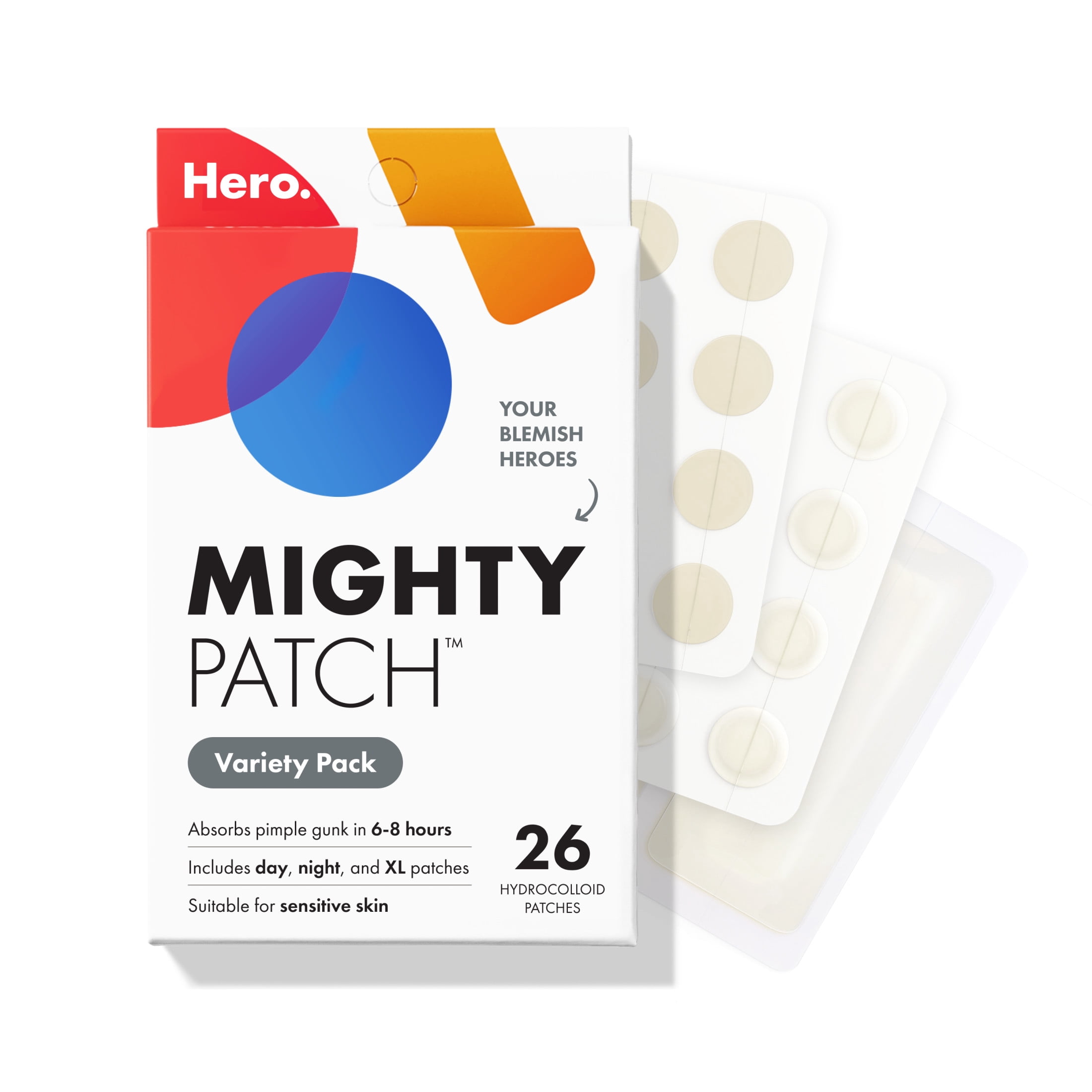 Hero Cosmetics Mighty Patch Variety, Multi-Pack Hydrocolloid Acne Pimple Patch, 26 Count