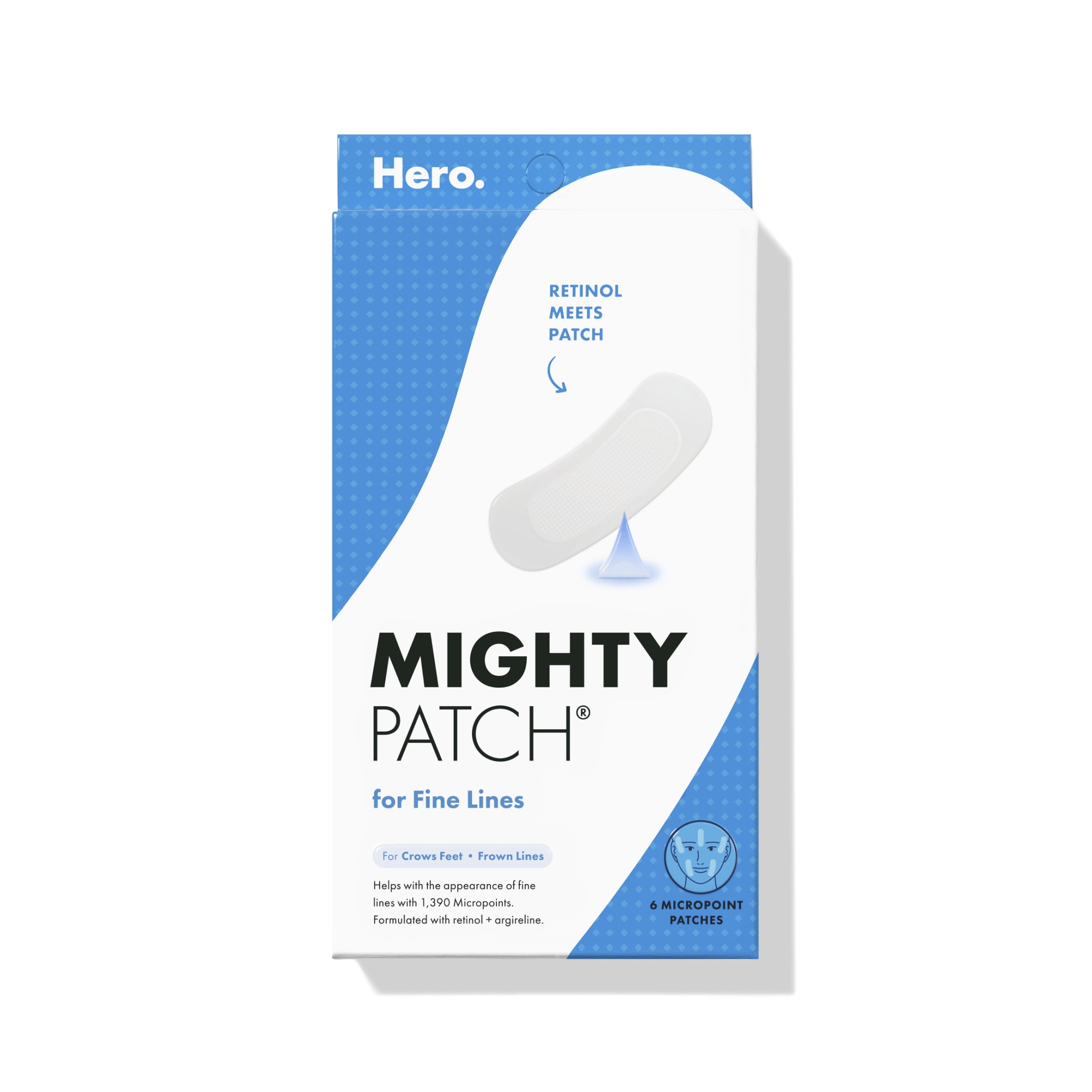 Hero Cosmetics Mighty Patch for Fine Lines Patches - Featuring Retinol and 1,390 dissolving Micropoint (6 Ct)