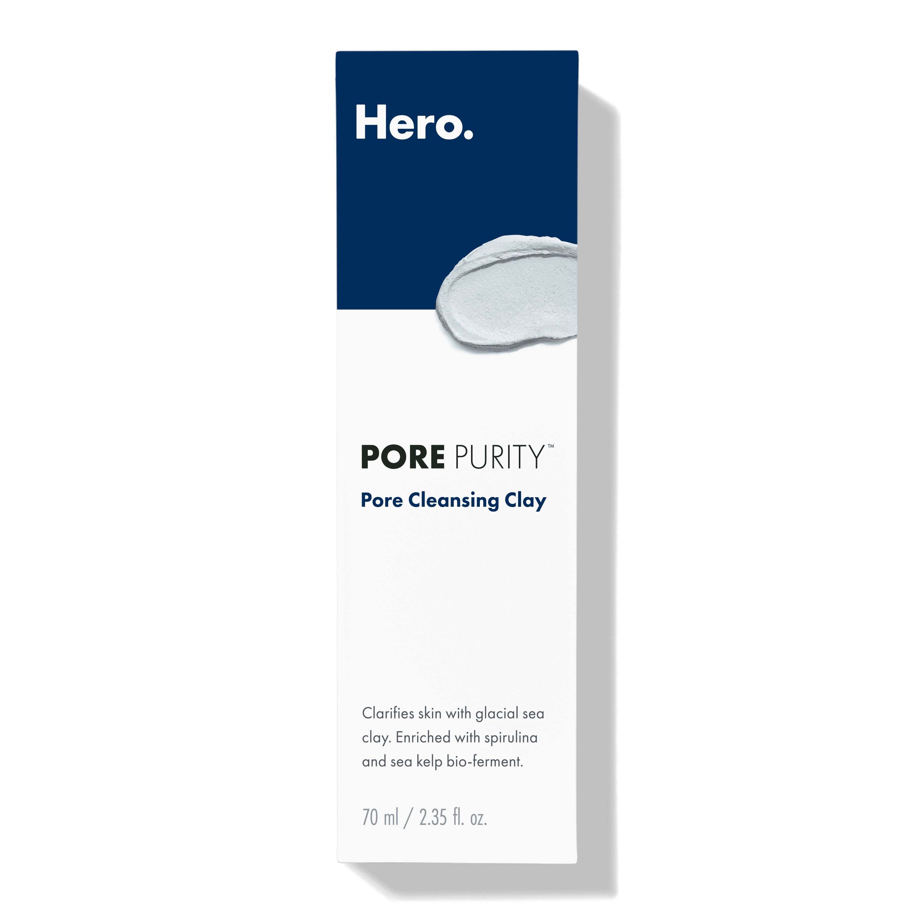 Hero Cosmetics Pore Purity Cleansing Clay Mask - Absorbs Excess Oil and Visibly Minimizes Pores in 4 days (2.35 fl oz)