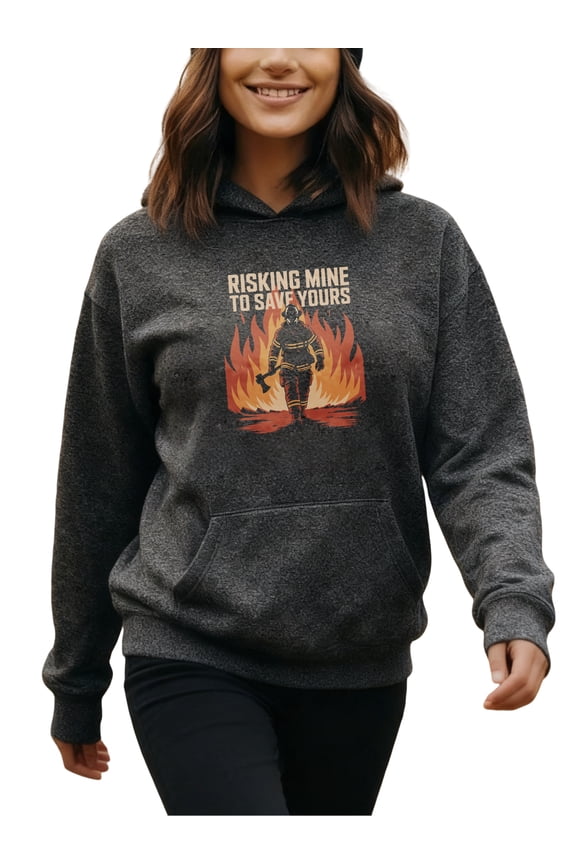Hero Firefighter Hoodie for Men and Women, Unisex Pullover Hooded Sweatshirt, Comfortable Cotton Poly Blend, Casual Everyday Wear