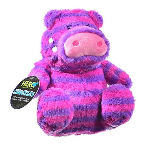 Hero Chuckles, Hippo Plush Dog Toy, Durable Stuffed Animal with 3-in-1 Squeaker