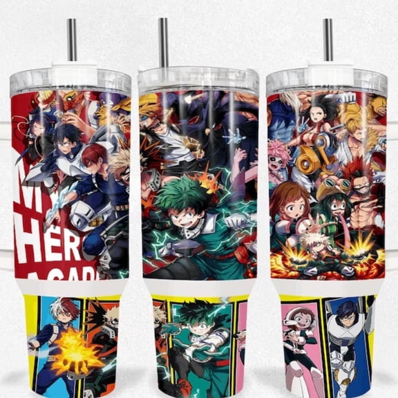 Hero-Inspired 40oz Custom Tumbler  Anime-Inspired Stainless Steel Cup for Fans