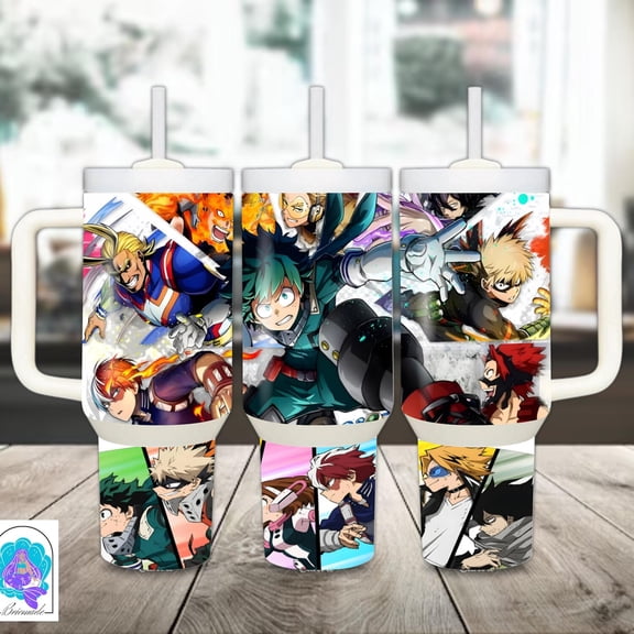 Hero-Inspired 40oz Custom Tumbler  Anime-Inspired Stainless Steel Cup for Fans