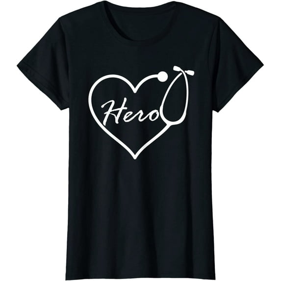 Hero Love Heart Nurse Doctor Valentines Day Stethoscope Gift T-Shirt
