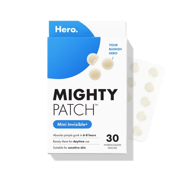 Hero Cosmetics Mighty Patch Invisible Minis, Daytime Hydrocolloid Acne Pimple Patch, 30 Count