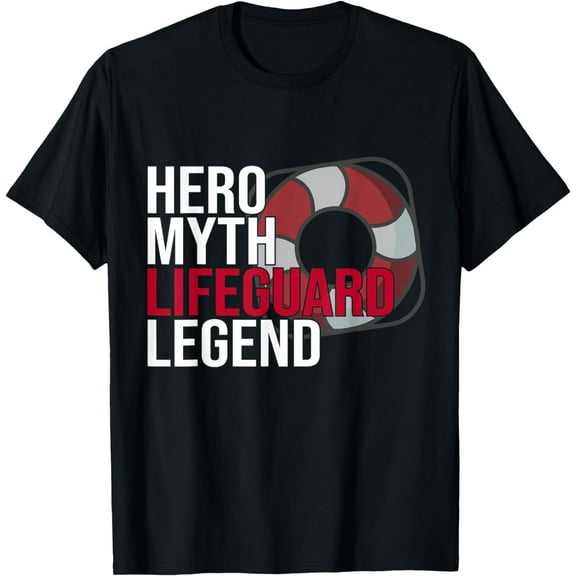 Hero Myth Lifeguard Swimming Pool Guard Swimmer T-Shirt Tops Tee