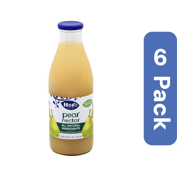 Hero Pear Nectar 33.8 fl oz (Pack of 6)