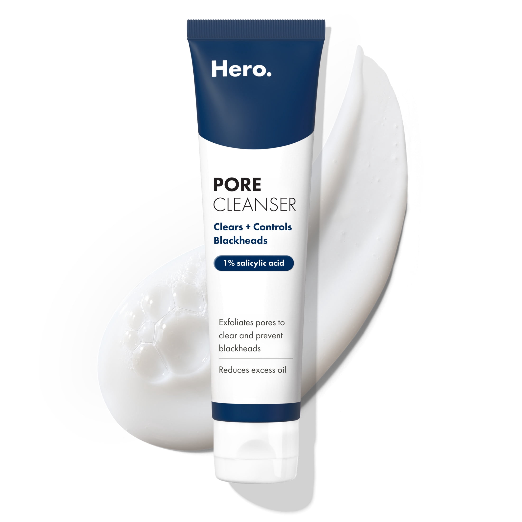 Hero Cosmetics Pore Cleanser with 1% Salicylic Acid Acne Face Cleanser, 150 ml / 5.07 fl oz