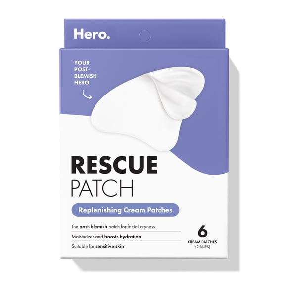 Hero Cosmetics Rescue Patch, Cream Patch for Moisturizing Post-Blemish Dryness, 6 count