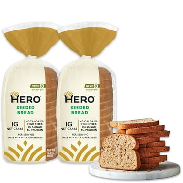 1g Net Carb Hero Seeded Bread - 2 Loaves