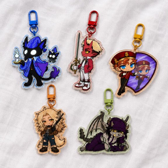 Hero Shooter Game Acrylic Keychain Rem, Apollo, random 1 pack