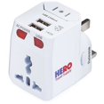 thumbnail image 1 of Hero Universal Travel Adapter (2 USB Ports) - Power Plug for US Europe France UK Ireland Thailand NZ Australia 100+ Countries, 1 of 10