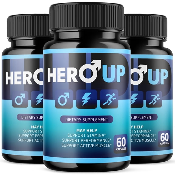 Hero Up Advanced Formula Pills All Natural Vitamin Supplement HeroUp 180 Capsules