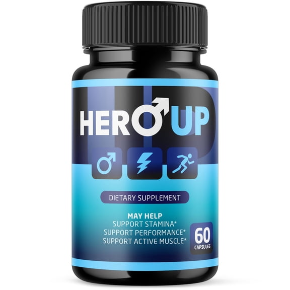 Hero Up Advanced Formula Pills All Natural Vitamin Supplement HeroUp 60 Capsules