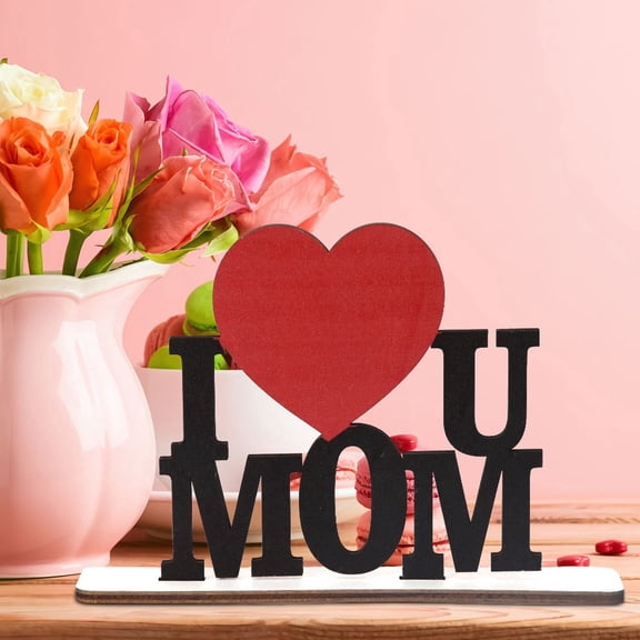 Hero image 2 of I Love You Mom Sign, 5.2x7.7 Inch Wooden Tabletop Decor for Mother's Day, Heartwarming Gift for Mom, Grandma, Wife, Rustic Wood Sign for Table, Shelf, Mantel, 1 Pcs, 2 of 3 Torqee