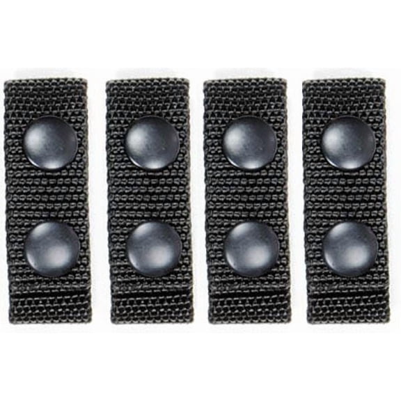 Heros Pride Ballistic Belt Keepers  7/8", Fits 2.25" Belt, Black Snaps, 4-Pack