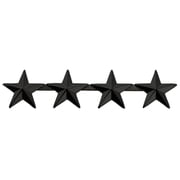Hero's Pride 4-Star Rank Insignia, Five-Pointed Star Pins, 1/2" High, 2 Posts & Clutch Backs, Black Finish, Pair