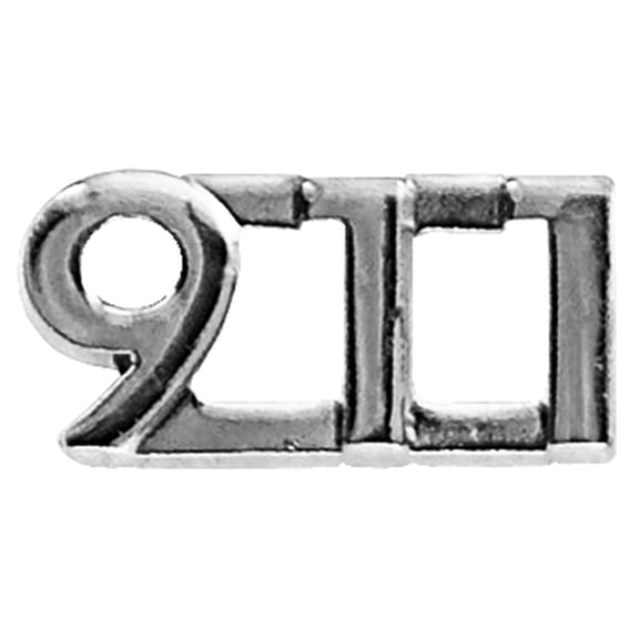 Hero's Pride 911 Die Struck Letters, Nickel Finish, 1/4" High, Pair with Clutch Backs