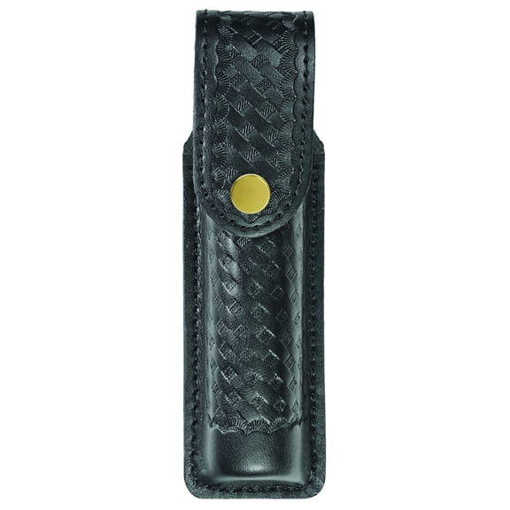Hero's Pride AirTek Flashlight Case – Compact, Basket Weave Finish, Brass Snap