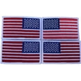 thumbnail image 1 of Hero’s Pride American Flag Patch – White Border – Sew-On – 4-Pack (2 Forward + 2 Reverse), 1 of 4